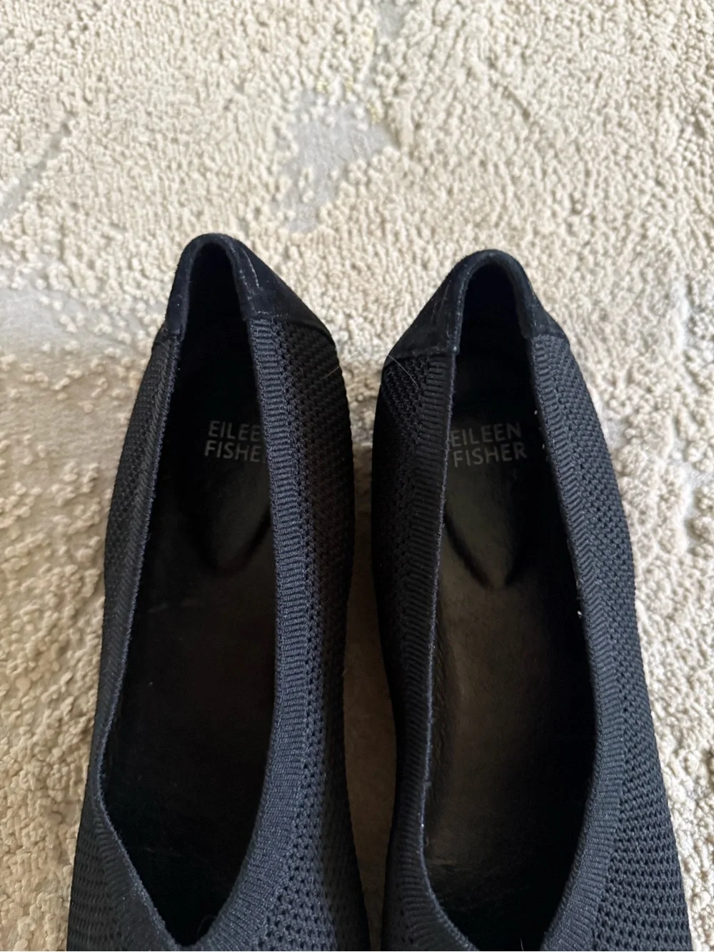 EILEEN FISHER Black knit ballet flats Heaven Stretch Knit Modern Wedge 10